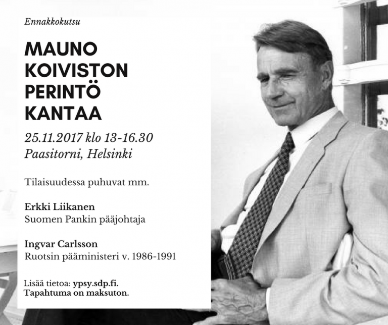 Tervetuloa Mauno Koivisto -seminaariin marraskuussa